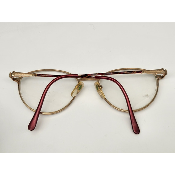 Vintage Givenchy Eyeglasses Gold Red Marble Wine Frames 52 19 135 main image 4